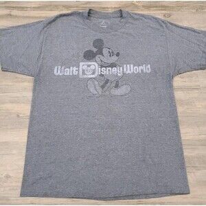 Walt Disney World Disneyland Resort  Mickey T Shirt Mens Sz L Gray Disney Hanes